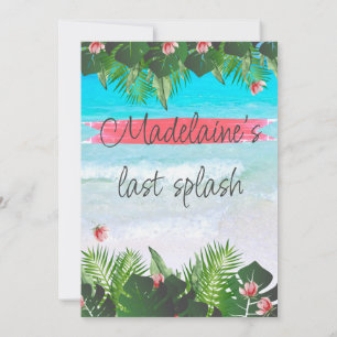 Plage Bachelorette Tropicale Vert Bleu Invitation