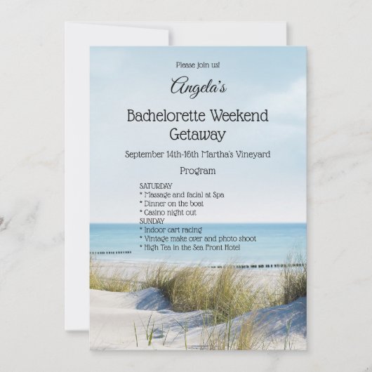 Plage Bachelorette Week-end Invitation Modèle (Devant)