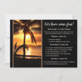 Plage Bachelorette Week-end Itinéraire Invitation (Dos)