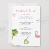 Plage Bachelorette weekend Itinéraire Invitation (Dos)