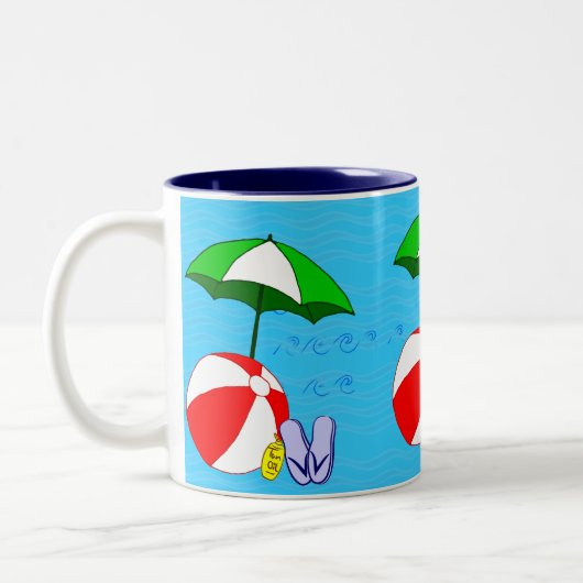 Plage Ball Pool parasol Mug (Gauche)