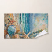 Plage balnéaire Coquille marine (Serviette à main)