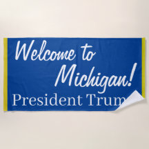 Bienvenue Au Michigan ! Serviette de rallye Trump