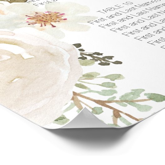 Plage blanche élégant tableau de mariage (Coin)