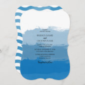 Plage Bleu Aquarelle Mariage Invitations (Devant / Derrière)