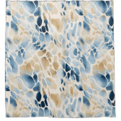 Plage Bleu et Tan Vague Motif rideau de douche (Devant)