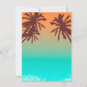 Plage bleu océan répétition dîner invitations plag (Dos)