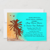 Plage bleu océan répétition dîner invitations plag (Devant)