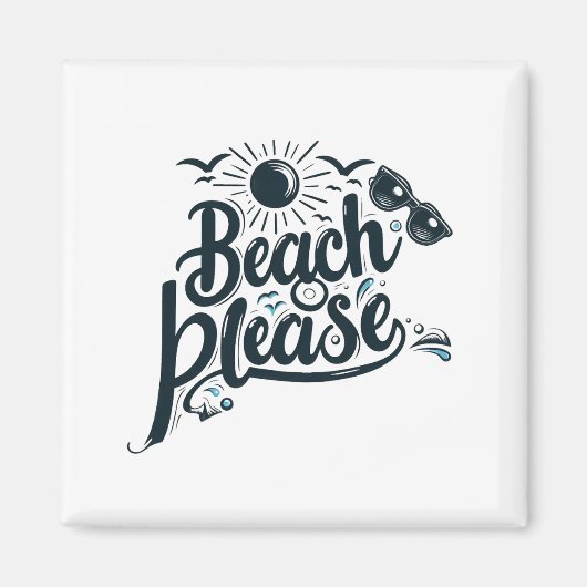 Plage bleue et noire S'il vous plaît Magnet (Devant)