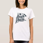 Plage Bleue et Noire S'il vous plaît T-shirt (Devant)