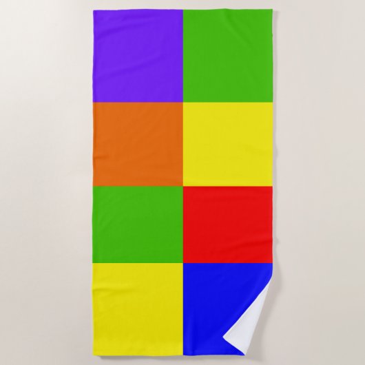Plage Bloc de couleur Rainbow Pride Beach Serviette (Devant)