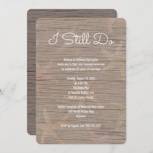 Plage Boardwalk Mariage Vow Renewal Invitation (Devant / Derrière)