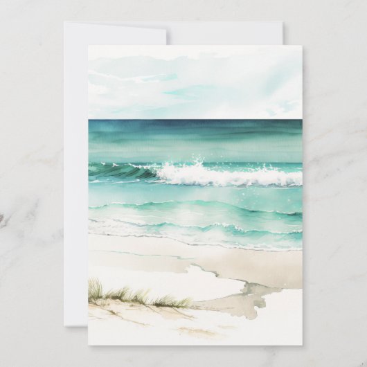 plage boho oranges florales nuptiale invitation à (Dos)