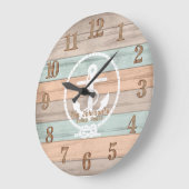 Plage Bois Bandes Nautiques & Ancre Grande Horloge (Angle)