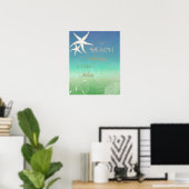 Plage Bonne Idée Blue Green Starfish Art Poster (Bureau à domicile)