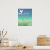 Plage Bonne Idée Blue Green Starfish Art Poster (Cuisine)