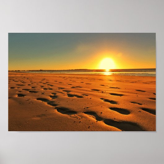 Plage Bord de mer Ocean Sunset Sundown Sand Poster (Devant)