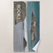 Plage Boulders Beach Cust. Drôle Texte serviette de plag (Devant)