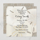 Plage Burlap Sable Dollar Invitation de la nuptial (Devant / Derrière)
