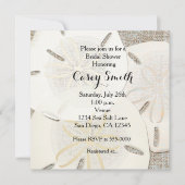 Plage Burlap Sable Dollar Invitation de la nuptial (Devant)