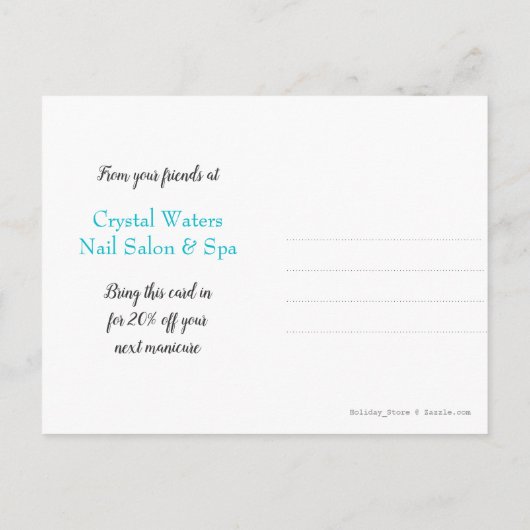 Plage Business Merci Publicité Carte postale (Dos)