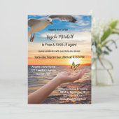 Plage Butterfly Freedom Divorce Party Invitation (Debout devant)