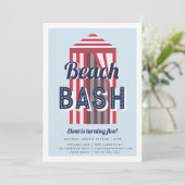 Plage Cabana Anniversaire Fête Invitation (Debout devant)