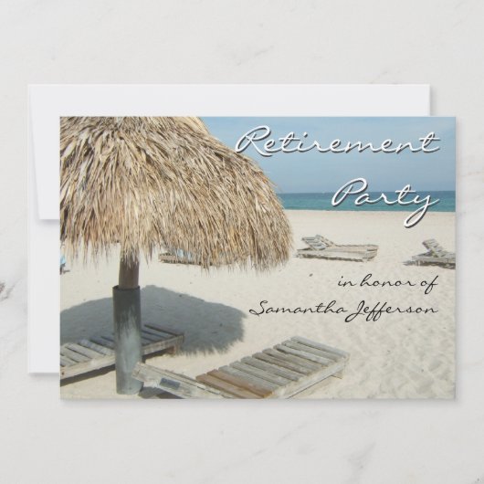 Plage Cabana Scène Retraite Invitations (Devant)