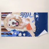 Plage CE BEAUCOUP EST VRAI Golden Retriever serviette de (Devant)