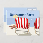 Plage Chaire Retraite Partie Postcard Invitation (Devant / Derrière)