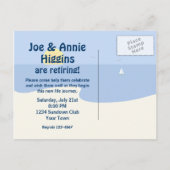 Plage Chaire Retraite Partie Postcard Invitation (Dos)