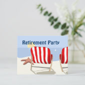 Plage Chaire Retraite Partie Postcard Invitation (Debout devant)