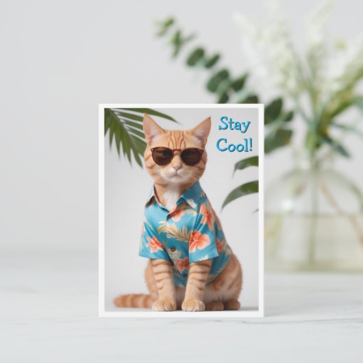 Plage Chat porter lunettes de soleil Carte de voeu (Debout devant)