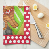 Plage Chat Serviette de cuisine (Quart Plié)