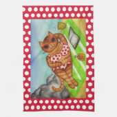 Plage Chat Serviette de cuisine (Vertical)