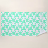 Plage Chiens de base de menthe blanche Nom Serviette de (Devant)
