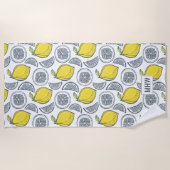 Plage Citron Motif personnalisé monogramme serviette de  (Devant)