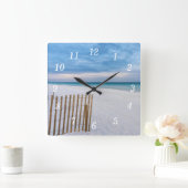 Plage clôture matin Destin Floride Horloge murale (Maison)