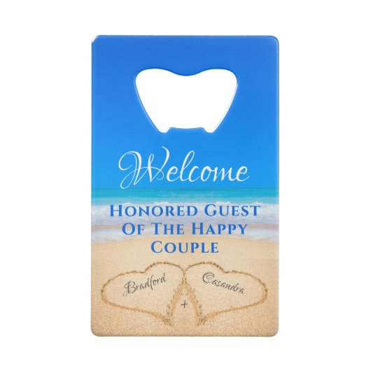 Plage Coeurs de mariage dans le sable Bienvenue (Dos)