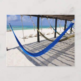 Plage colorée Hamacs Cozumel Mexique Carte postale