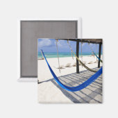 Plage colorée Hamacs Cozumel Mexique Magnet (Recto/Verso)