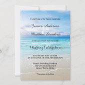 Plage colorée Mariage Invitation (Devant)