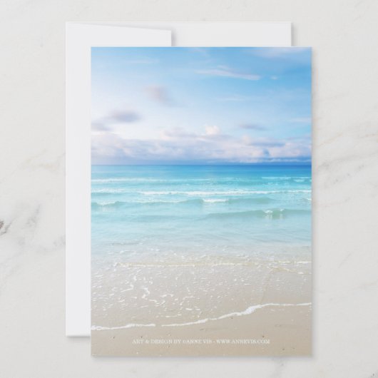 Plage colorée Mariage Invitation (Dos)