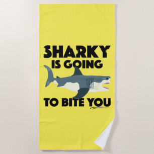 Plage Conception Sharky Va Te Mordre - Serviette de plag