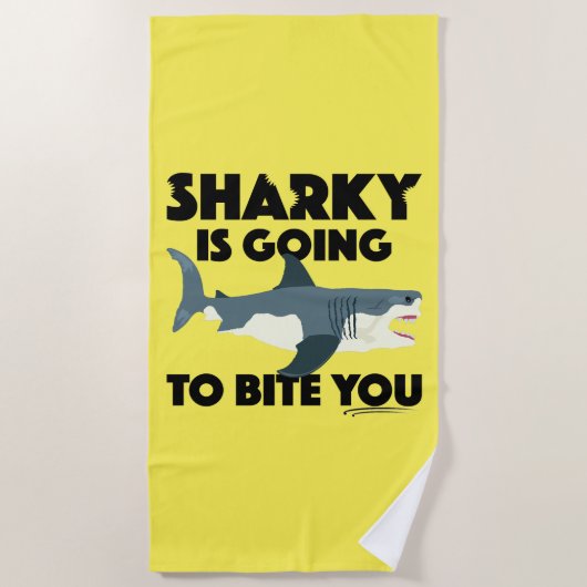 Plage Conception Sharky Va Te Mordre - Serviette de plag (Devant)