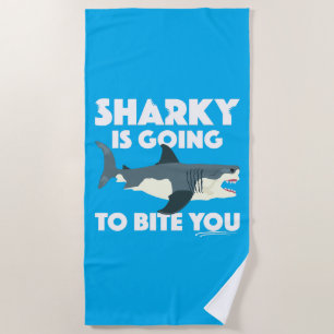 Plage Conception Sharky Va Te Mordre - Serviette de plag