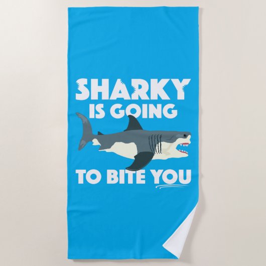 Plage Conception Sharky Va Te Mordre - Serviette de plag (Devant)