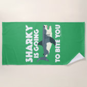 Plage Conception Sharky Va Te Mordre - Serviette de plag (Devant)