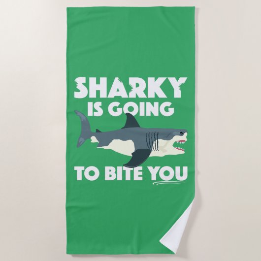 Plage Conception Sharky Va Te Mordre - Serviette de plag (Devant)