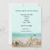 Plage Coques de mariage Aquarelle Invitation (Dos)